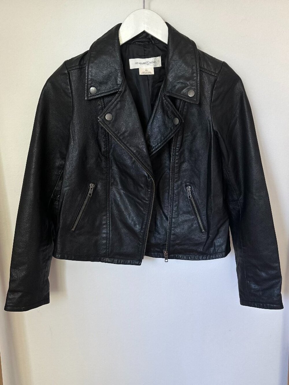 100% Leather Black Moto Jacket